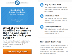 Unbounce.com-on készített sablon oldal