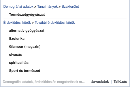 Facebook célzási lehetőségek